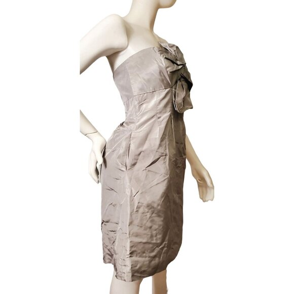 Y2K New J. Crew 8 Mini Dress Silk Strapless Party Bow Prom Party Formal Pockets - Picture 6 of 13
